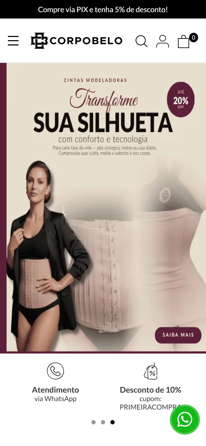 Loja Corpo Belo no celular