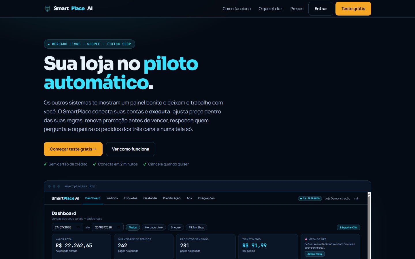 Landing page do SmartPlace AI